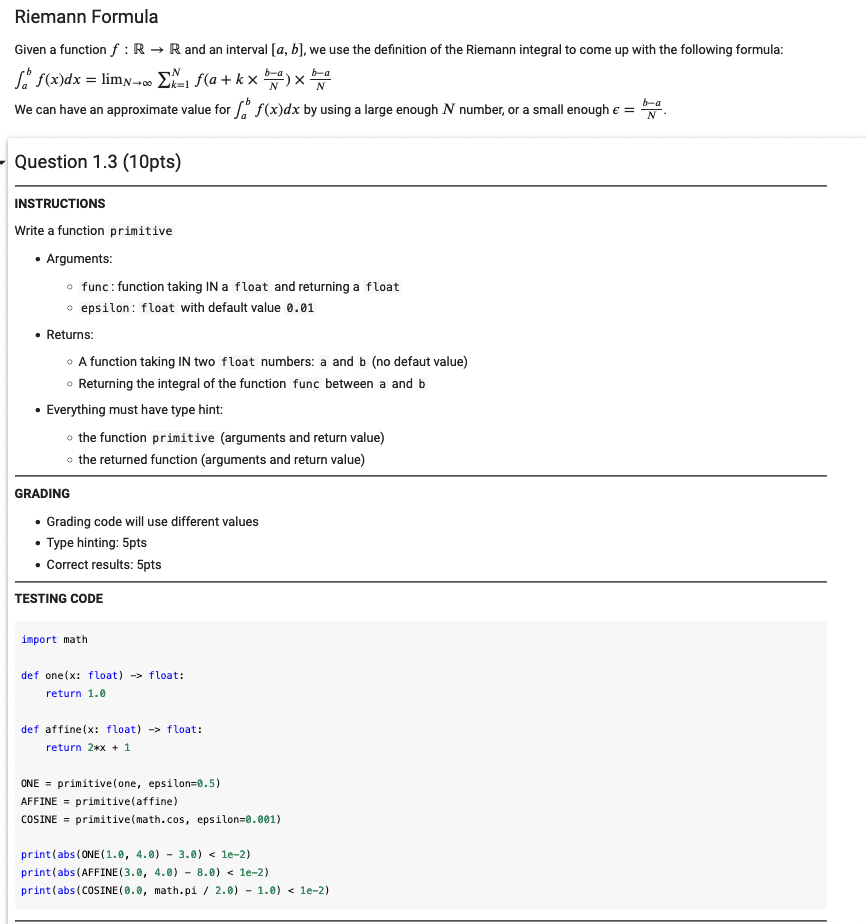 Solved Riemann Formula Given a function f:R→R and an | Chegg.com