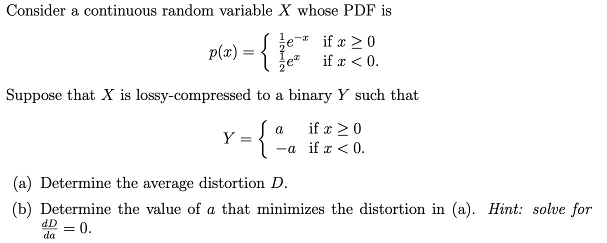 Solved Consider a continuous random variable X whose PDF is | Chegg.com