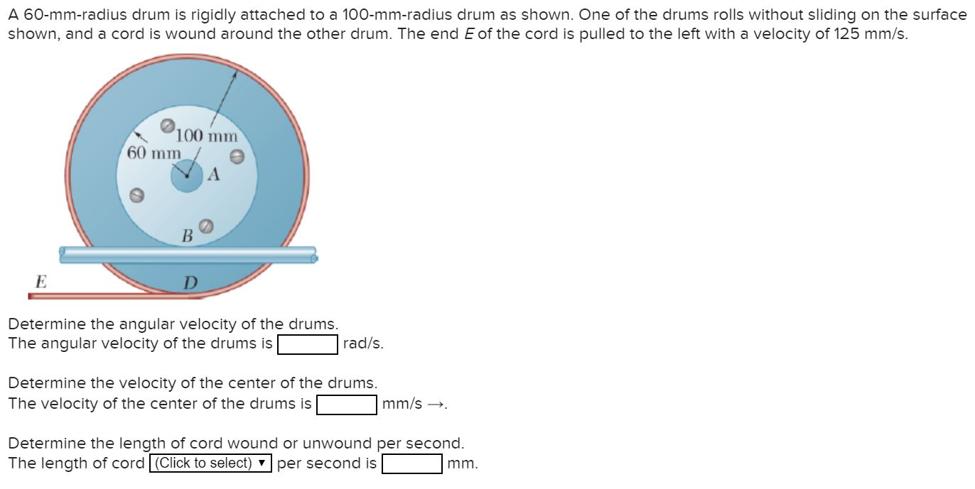 Solved A 60mmradius drum is rigidly attached to a