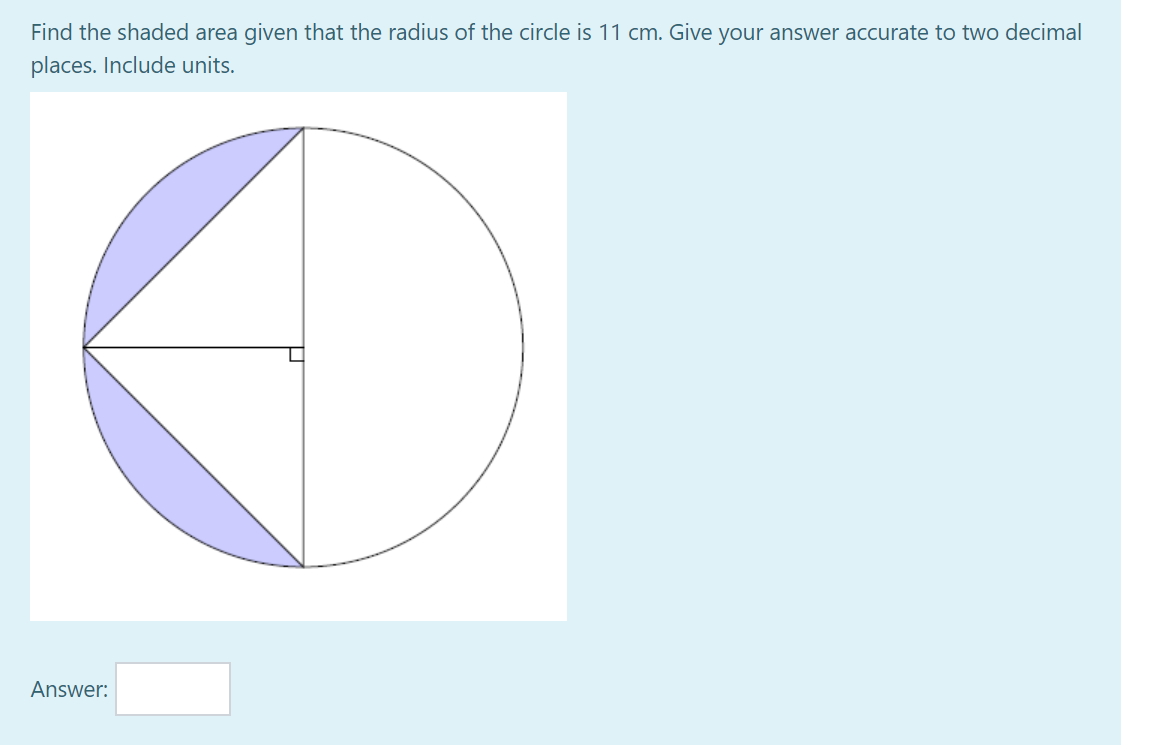 how to find the shaded area of a circle with radius