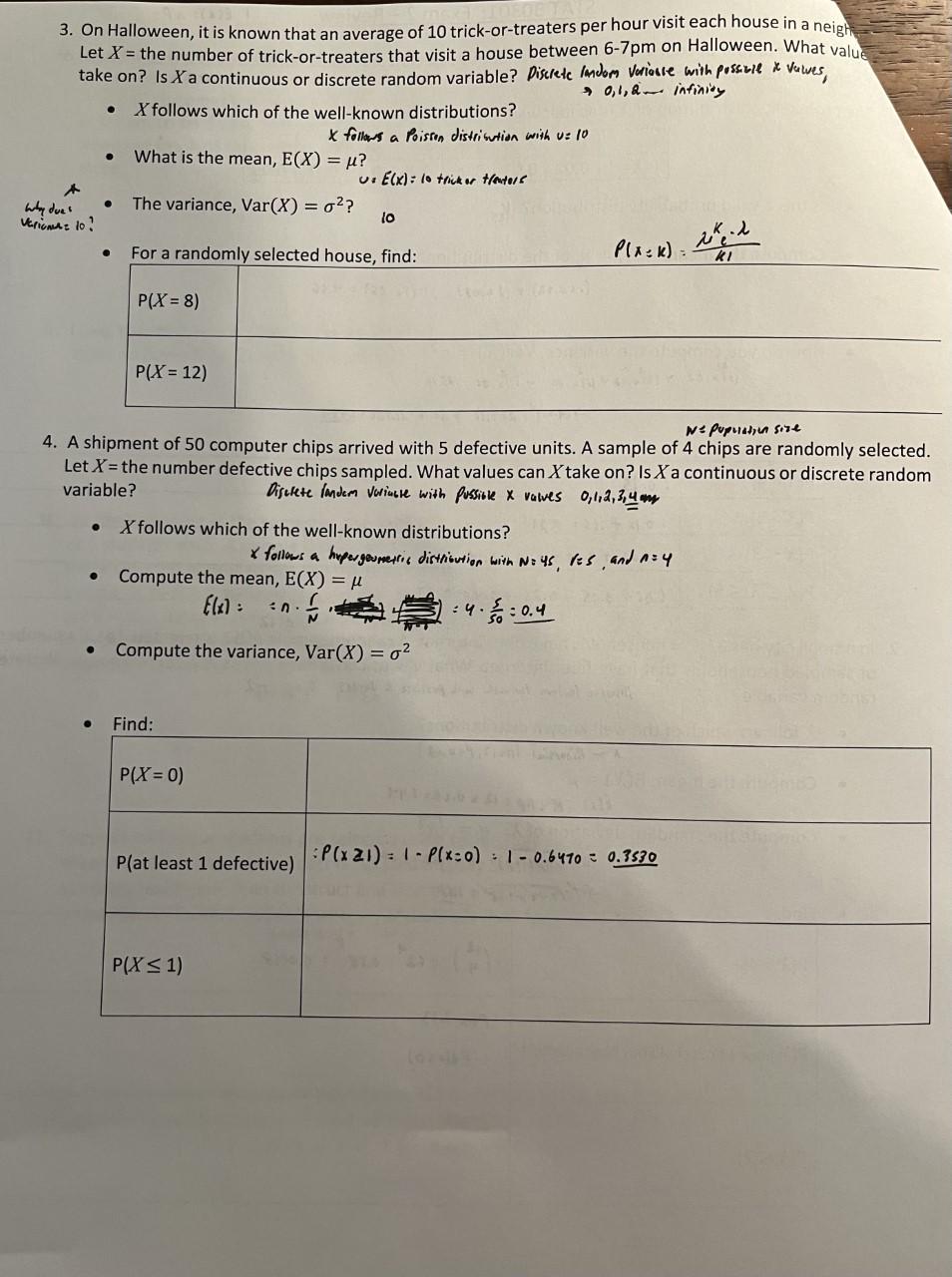 Solved Okay... so for #3... can you explain why the variance | Chegg.com