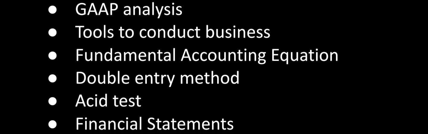 Solved GAAP analysis Tools to conduct business Fundamental | Chegg.com