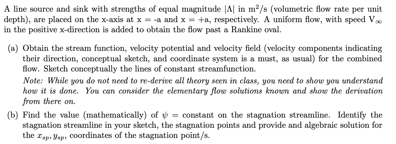 Solved A line source and sink with strengths of equal | Chegg.com