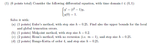 Solved (1) (6 points total) Consider the following | Chegg.com