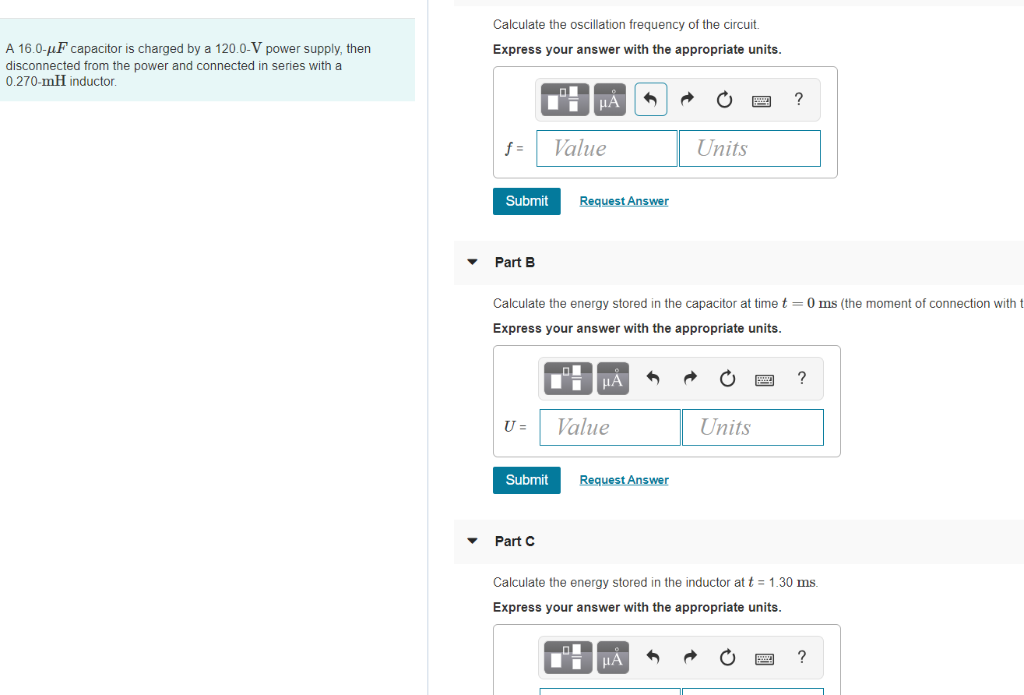 Solved Calculate the oscillation frequency of the circuit. A | Chegg.com