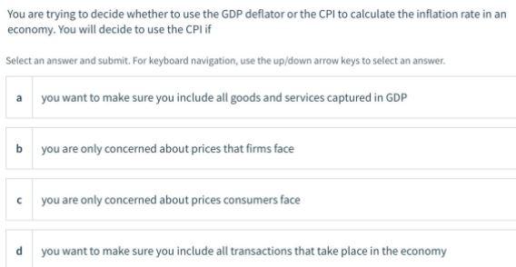 Solved You are trying to decide whether to use the GDP | Chegg.com