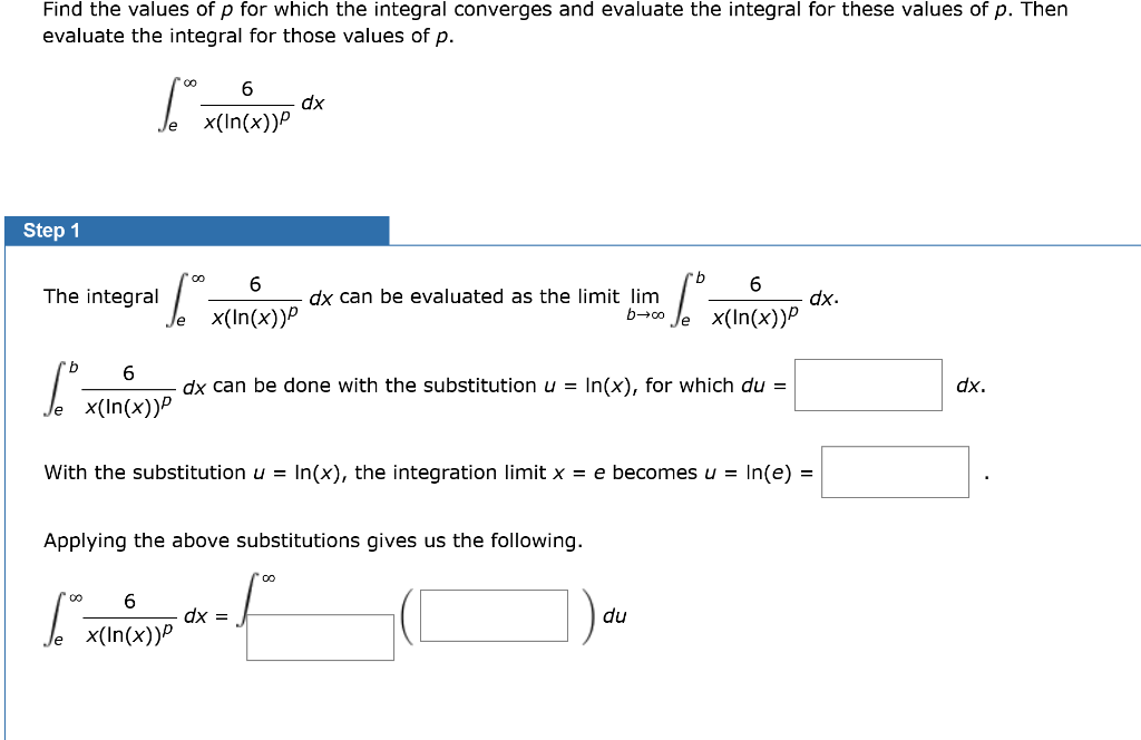 Solved Find The Values Of P For Which The Integral Converges | Chegg.com