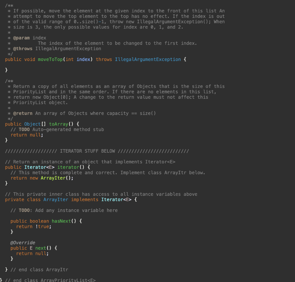 Solved Array Priority List Preview: This project asks you to | Chegg.com
