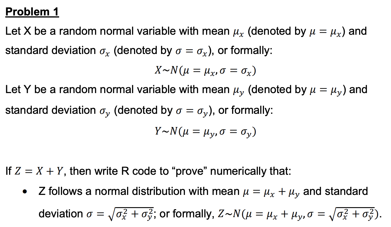 Solved Problem 1 Let X be a random normal variable with mean | Chegg.com