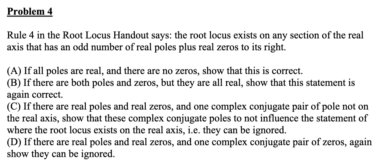 Solved Rule 4 in the Root Locus Handout says: the root locus | Chegg.com