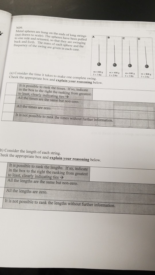 Solved No9 Metal spheres are hung on the ends of long