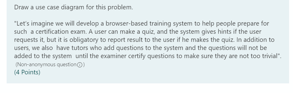 Solved Draw a use case diagram for this problem. "Let's | Chegg.com