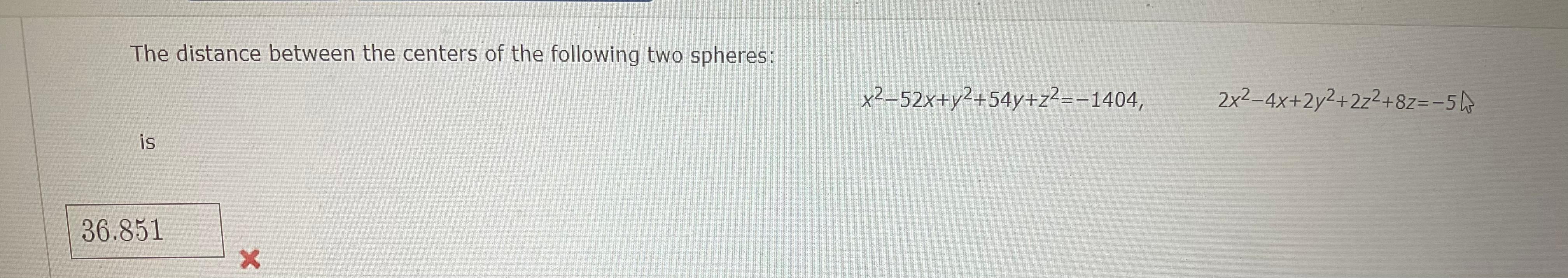 Solved The distance between the centers of the following two | Chegg.com