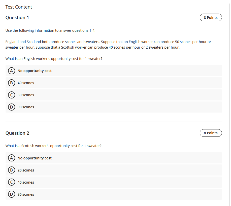 Solved Test Content Question 1 8 Points Use the following | Chegg.com