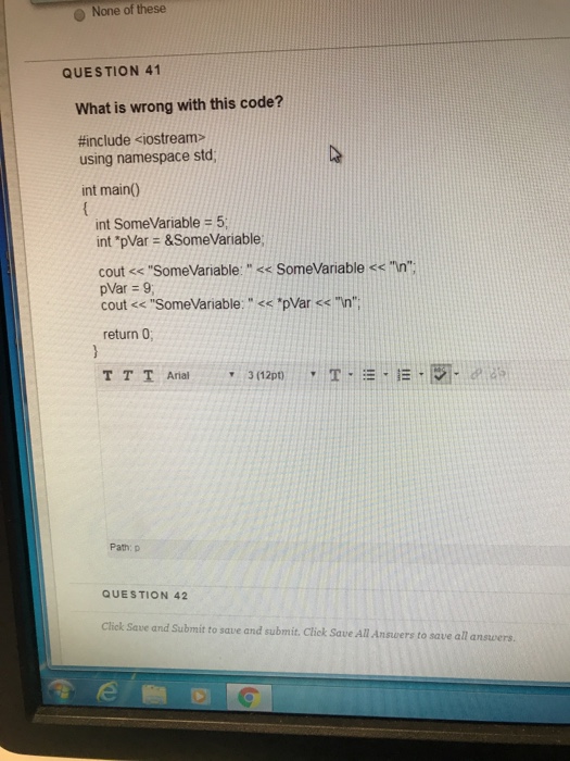 Solved None of these QUESTION 41 What is wrong with this | Chegg.com