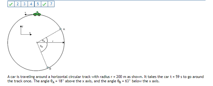 Solved A car is traveling around a horizontal circular track | Chegg.com