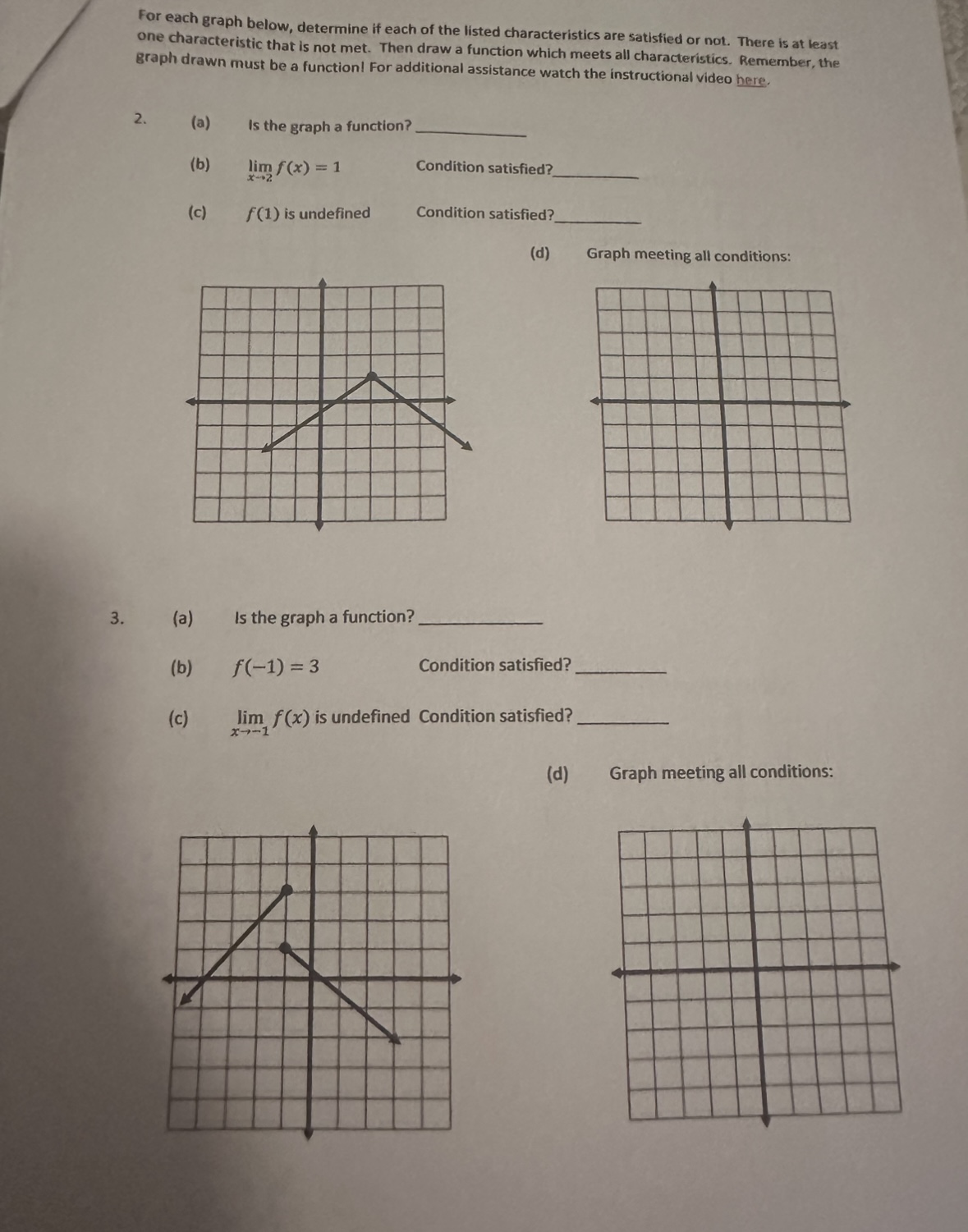 Solved For each graph below, determine if each of the listed | Chegg.com