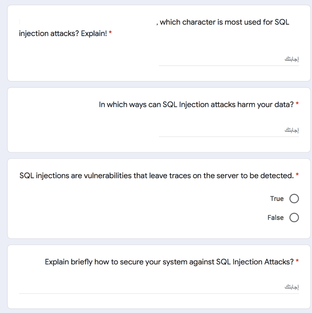 the used select statements have a different number of columns sql injection