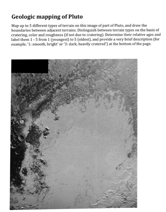 Solved Geologic mapping of Pluto Map up to 5 different types | Chegg.com