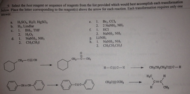 Select The Best Reagent Or Sequence Of Reagents ... | Chegg.com