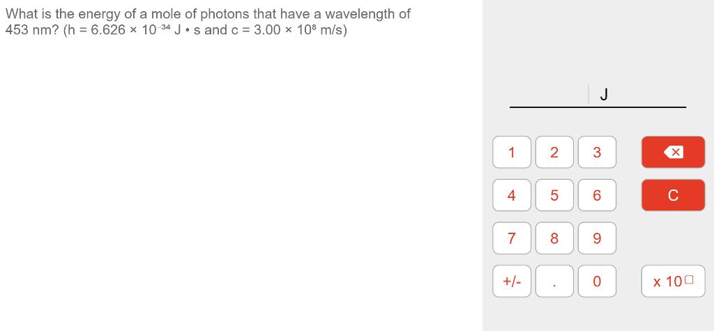 Solved What is the energy of a mole of photons that have a | Chegg.com