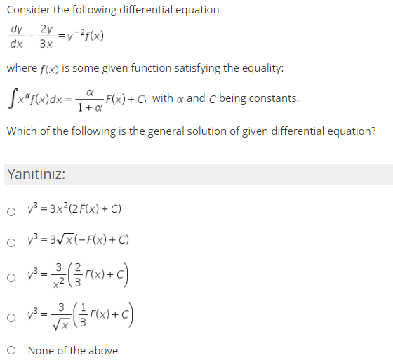 Solved Consider the following differential equation dy 2y | Chegg.com