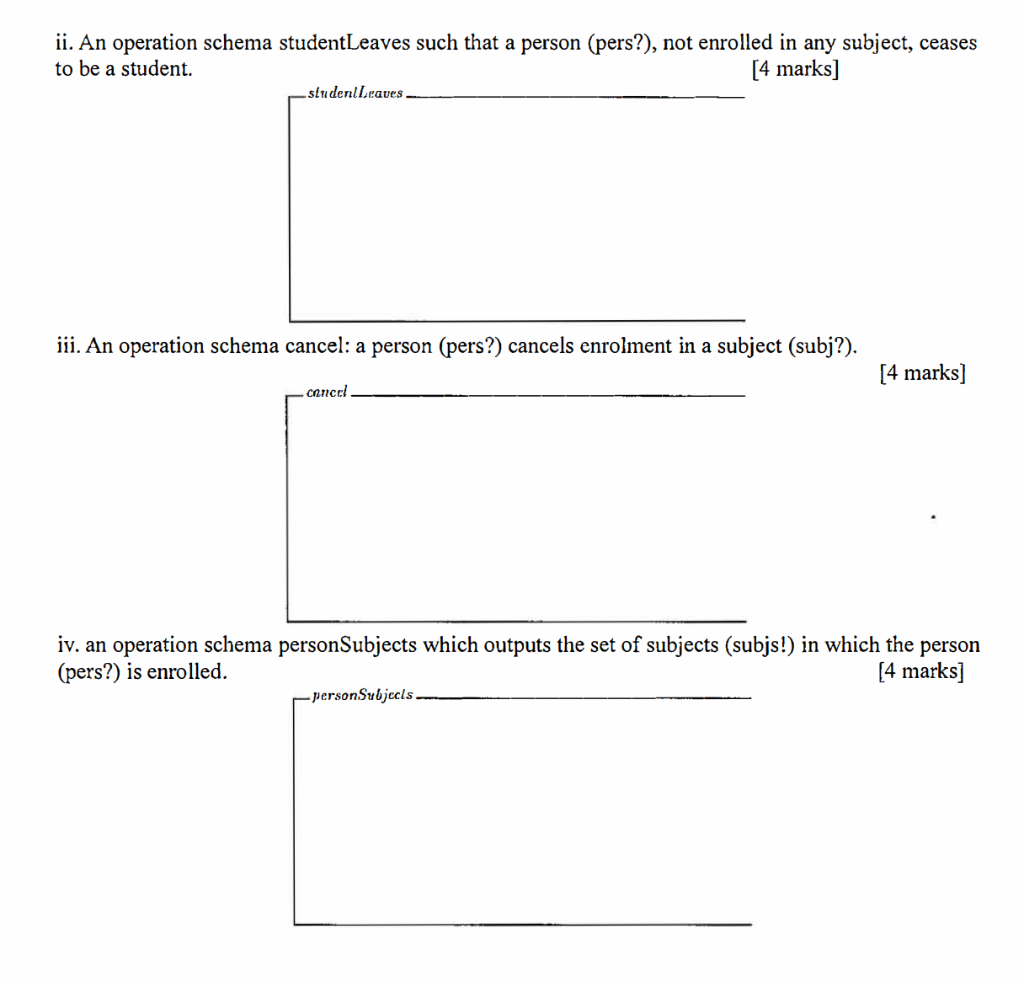 Solved Question 2: Z Specifications (30 marks] a) Let S be | Chegg.com