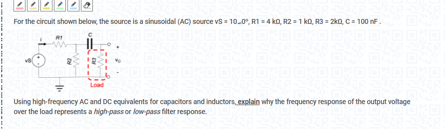 Solved For the circuit shown below, the source is a | Chegg.com