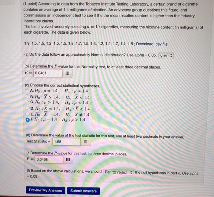 Solved B and E! Don’t know what I’m doing wrong. Show my | Chegg.com