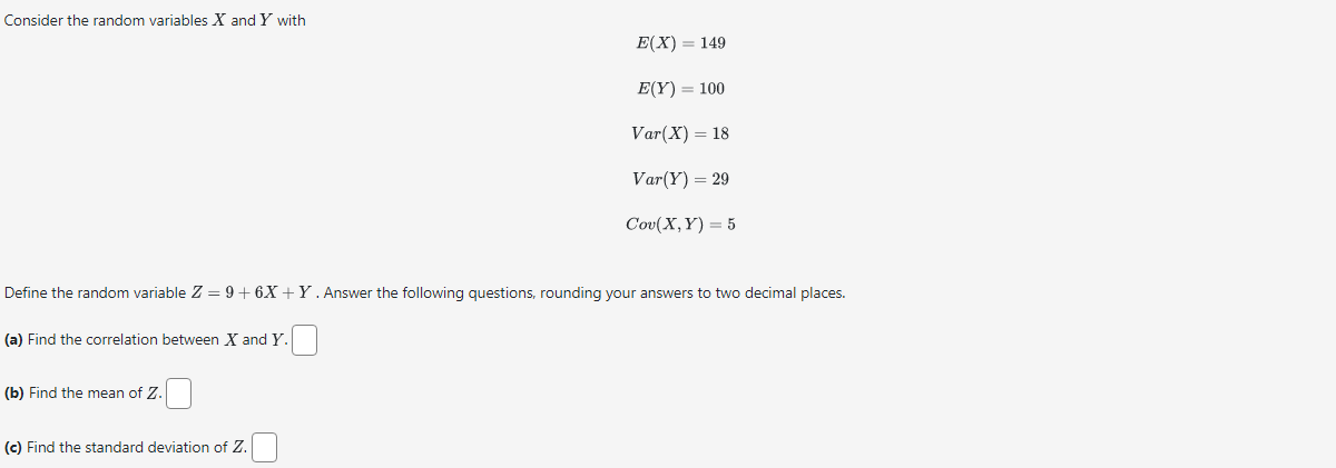 Solved Consider The Random Variables X And Y With | Chegg.com