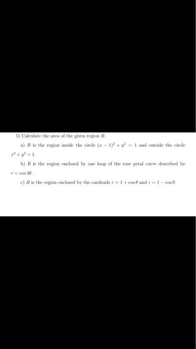 Solved Calculate the area of the given region R. (a) R is | Chegg.com
