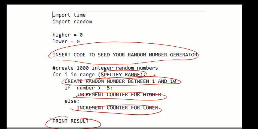 Solved a short python to create 1000 random | Chegg.com