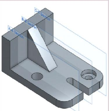 Solved Draw The Sections A-A, B-B, C-C Of The Part Given | Chegg.com