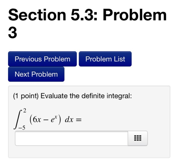 Solved Section 5.3: Problem 3 Previous Problem Problem List | Chegg.com