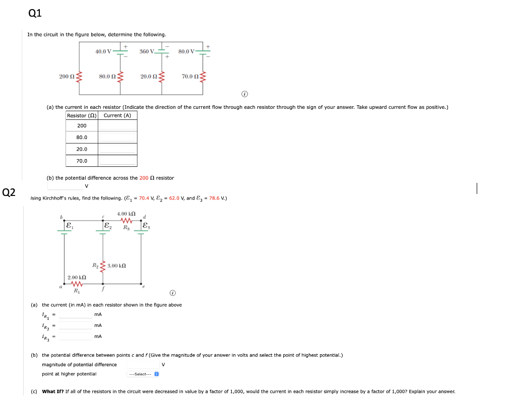 Solved Q1 In The Circuit In The Figure Below, Determine The | Chegg.com