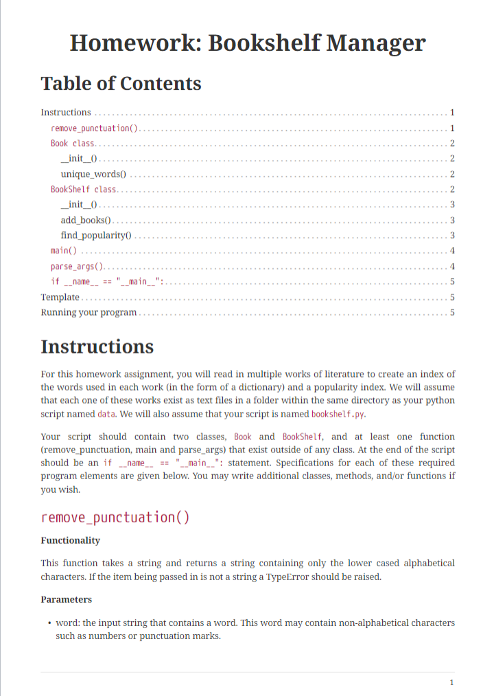 Solved Homework Bookshelf Manager Table of Contents 1 1 2 2