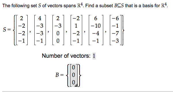 Solved The following set S of vectors spans R4. Find a | Chegg.com