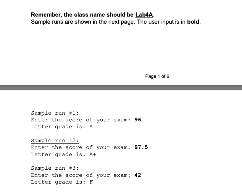 Solved Lab4A: What is my grade? First, we are going to start | Chegg.com