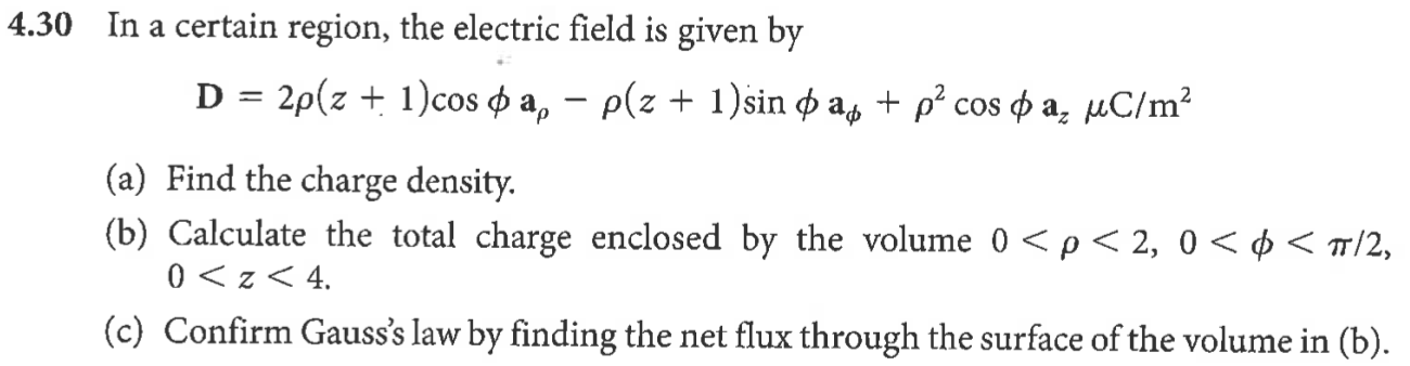 Solved 4.30 In a certain region, the electric field is given | Chegg.com
