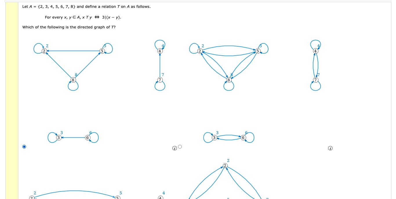 Solved Let A = {2, 3, 4, 5, 6, 7, 8} And Define A Relation T | Chegg.com