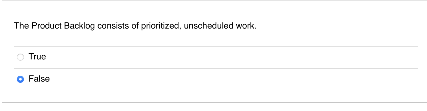 Solved The Product Backlog consists of prioritized, | Chegg.com