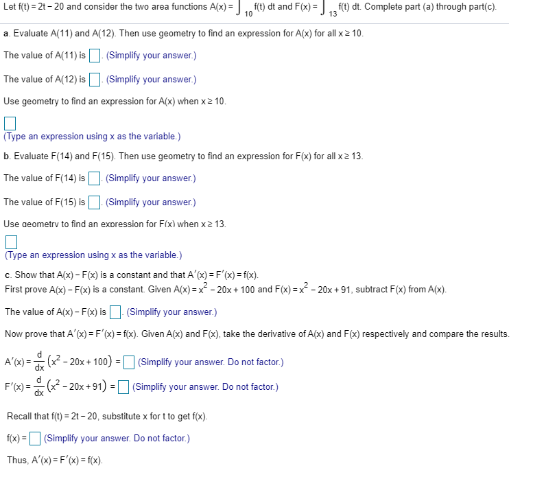 Solved Let F T 27 And Consider The Two Area Functi Chegg Com