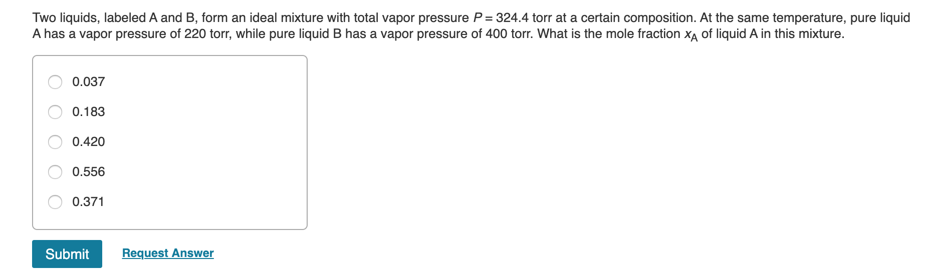 Solved Two liquids, labeled A and B, form an ideal mixture | Chegg.com