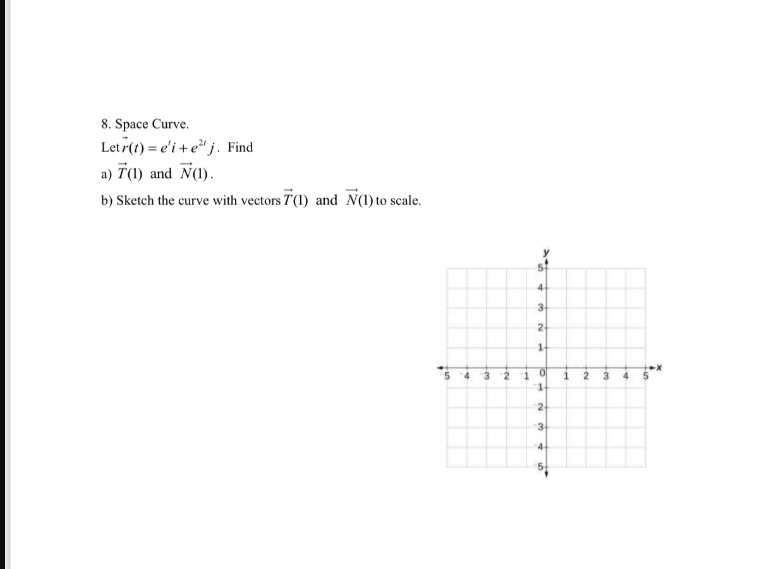 Solved 8 Space Curve Let R T E I Ej Find A T 1 A Chegg Com