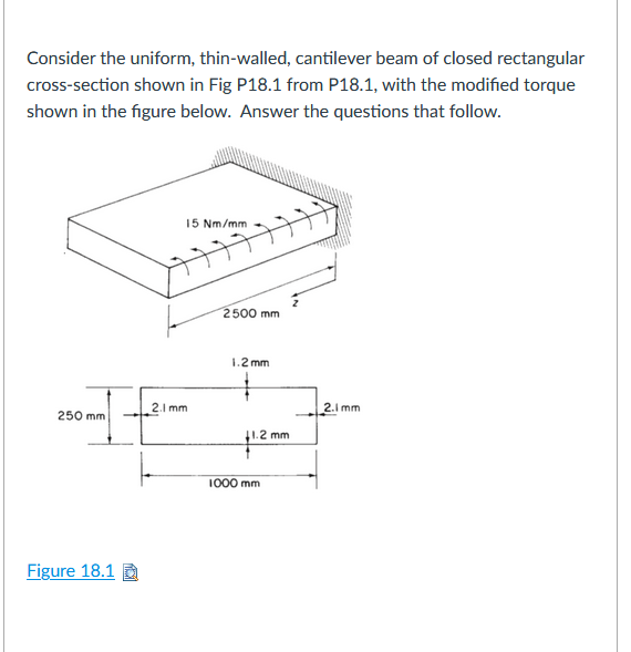 Solved Consider The Uniform Thin Walled Cantilever Beam Of Chegg Com