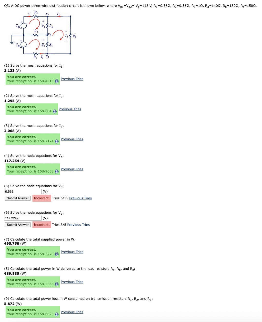 Solved Q3. ﻿A DC power three-wire distribution circuit is | Chegg.com