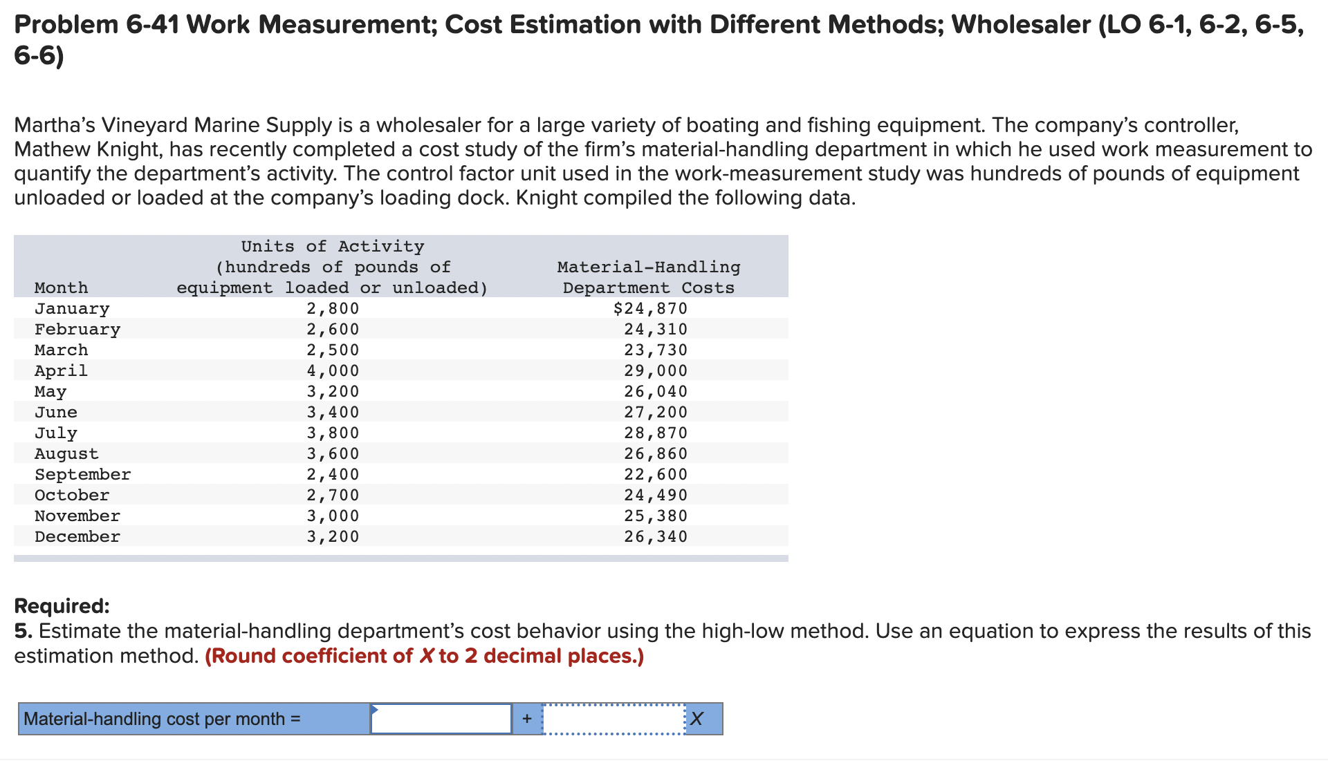 Solved Problem 641 Work Measurement; Cost Estimation with