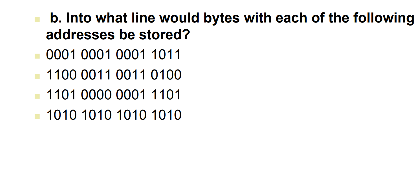 Solved B. Into What Line Would Bytes With Each Of The | Chegg.com