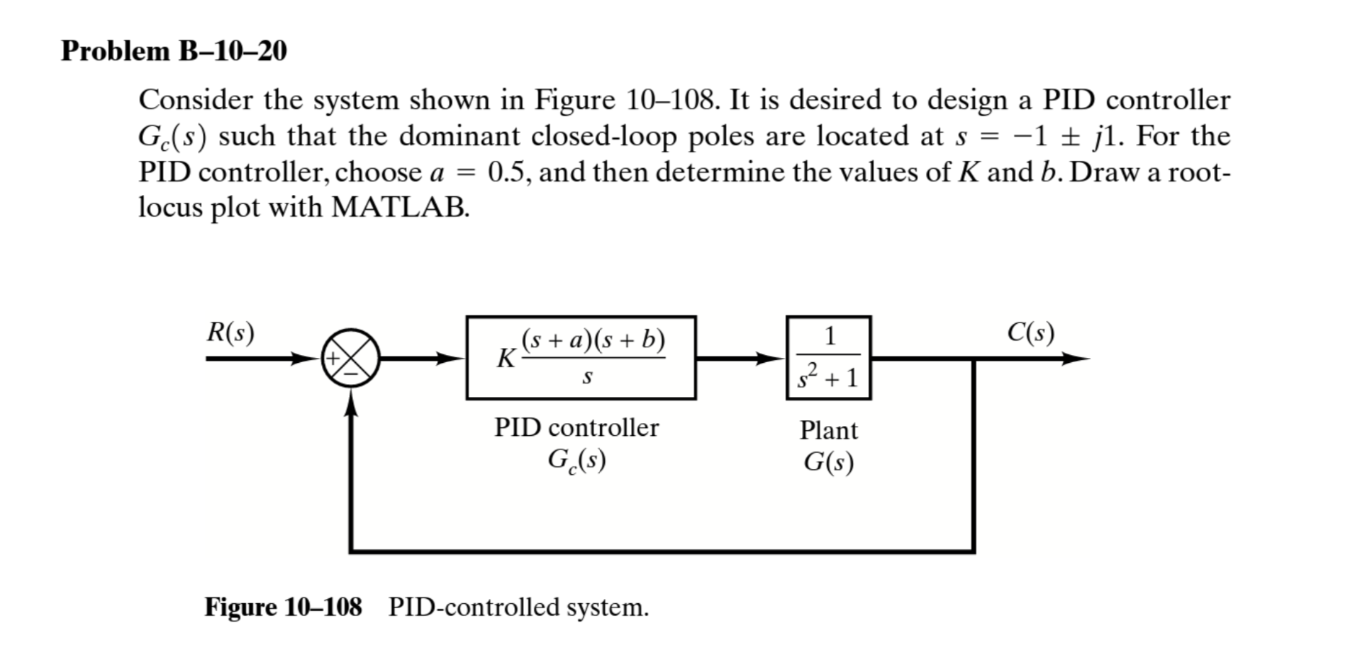 Solved Problem B-10-20 Consider The System Shown In Figure | Chegg.com