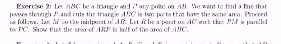 Solved Exercise 2: Let ABC be a triangle and P any point on | Chegg.com